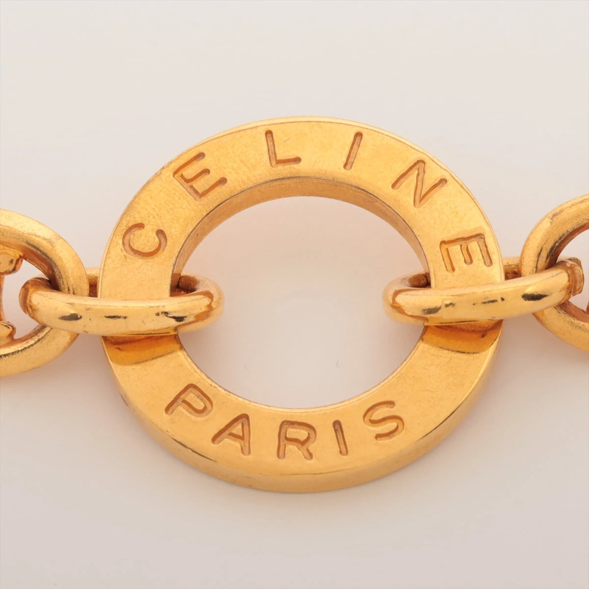 希少 超美品 セリーヌ マカダム チェーンベルト 凱旋門 ゴールド TRIOMPHE 【中古A】セリーヌ CELINE レディースベルト チェーン