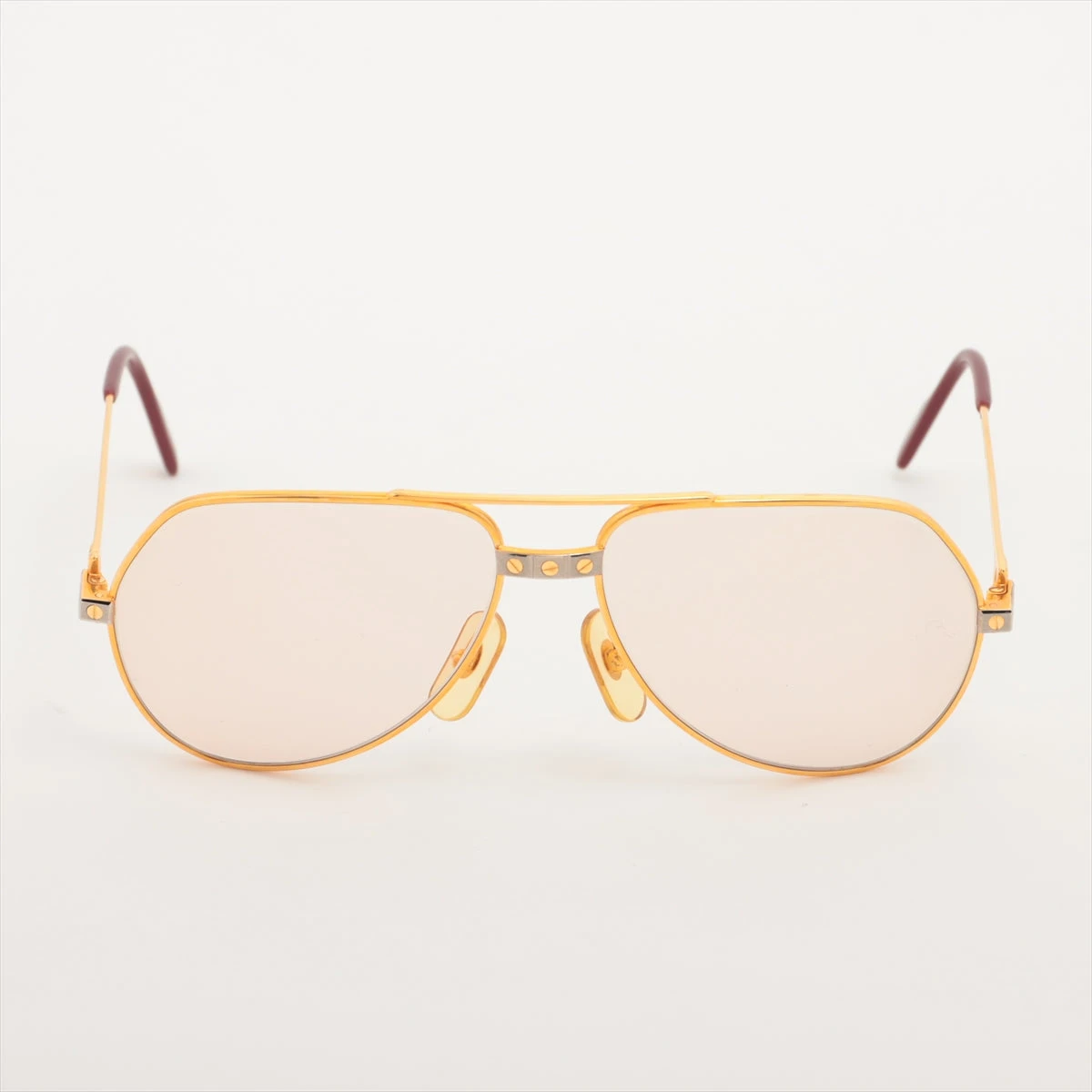 1円 カルティエ 小物 メガネ ゴールドカラー EJ391 Cartier カルティエ メガネ ゴールド ヴィンテージ ラウンド フレーム