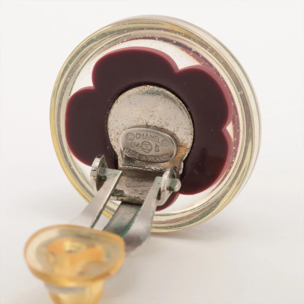 シャネル ココマーク 04S イヤリング(両耳用) GP×レジン ボルドー  