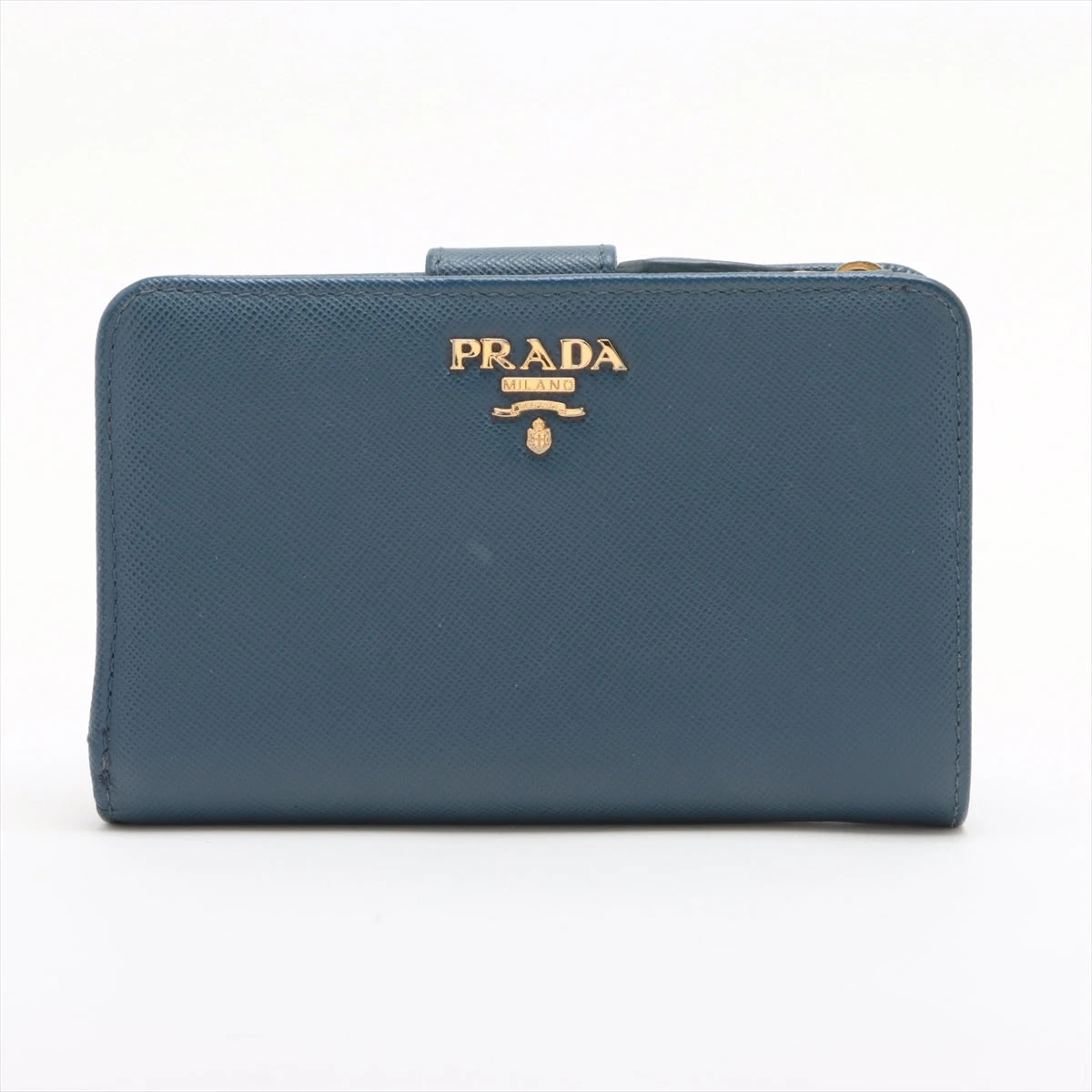 プラダ サフィアーノ 1M1225 レザー 財布 ブルー AP098478｜中古
