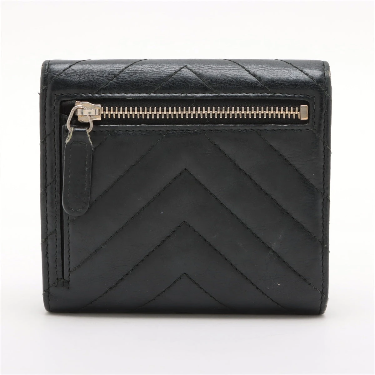 CHANEL 黒 Vステッチ ラムスキン　Wホック三折りコンパクト CHANEL 楽天市場】シャネル・CHANEL Vステッチ Wホック財布 ラムスキン