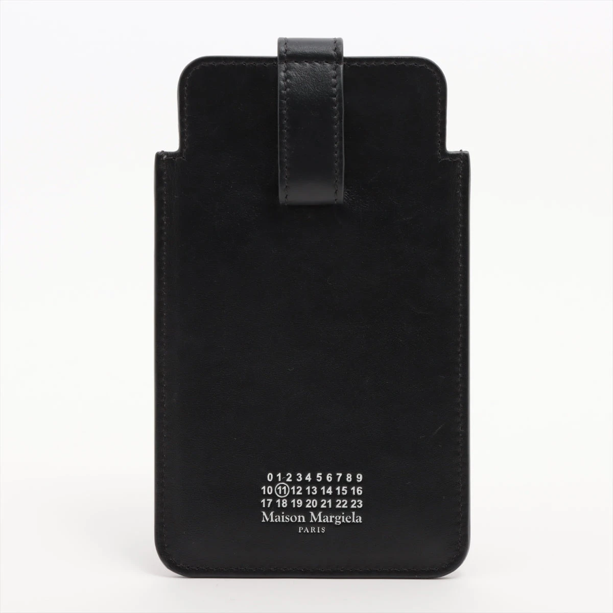 メゾンマルジェラ レザー フォンポーチ ブラック A3362753｜中古 