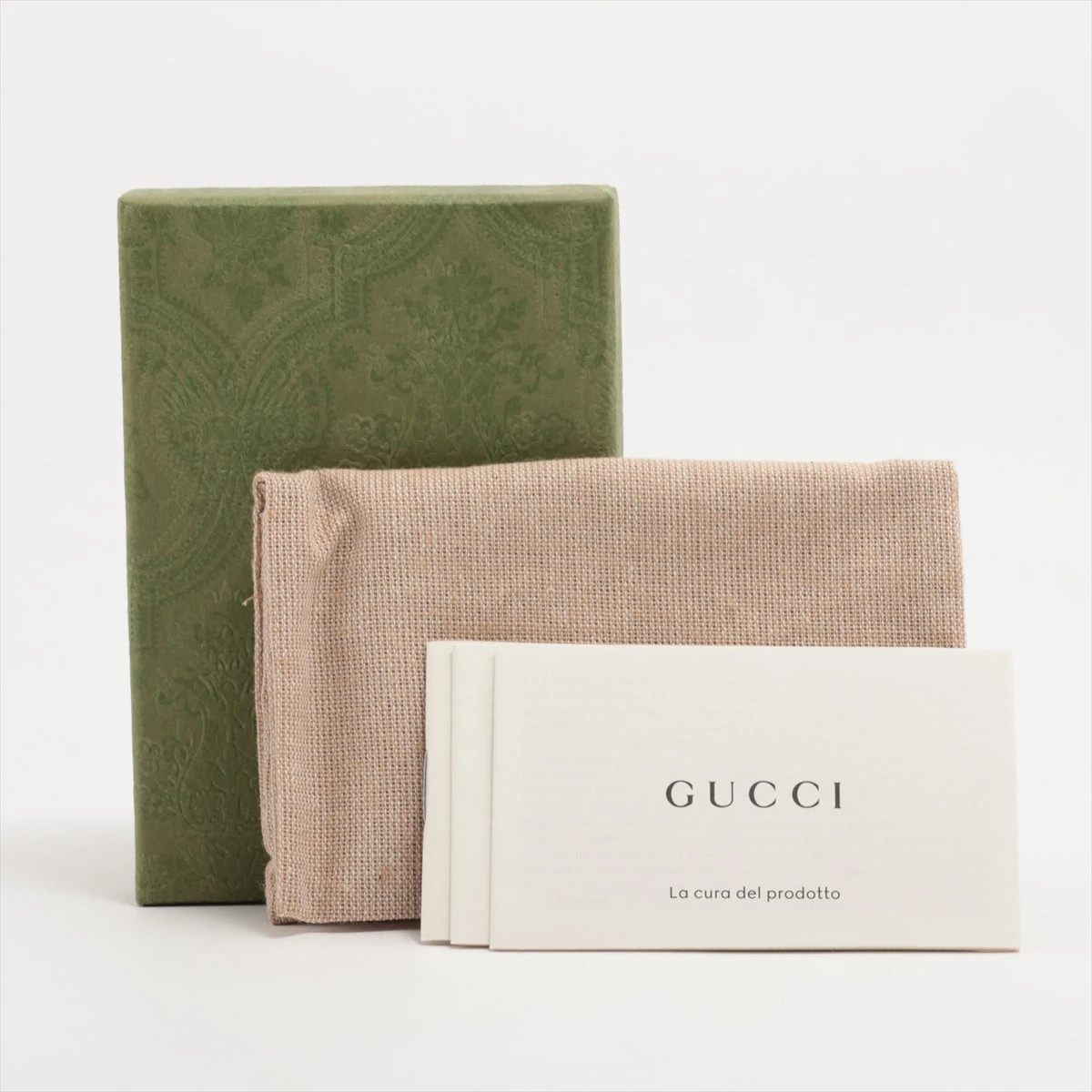 グッチ GGスプリーム 523159 キャンバス×レザー カードケース ベージュ  