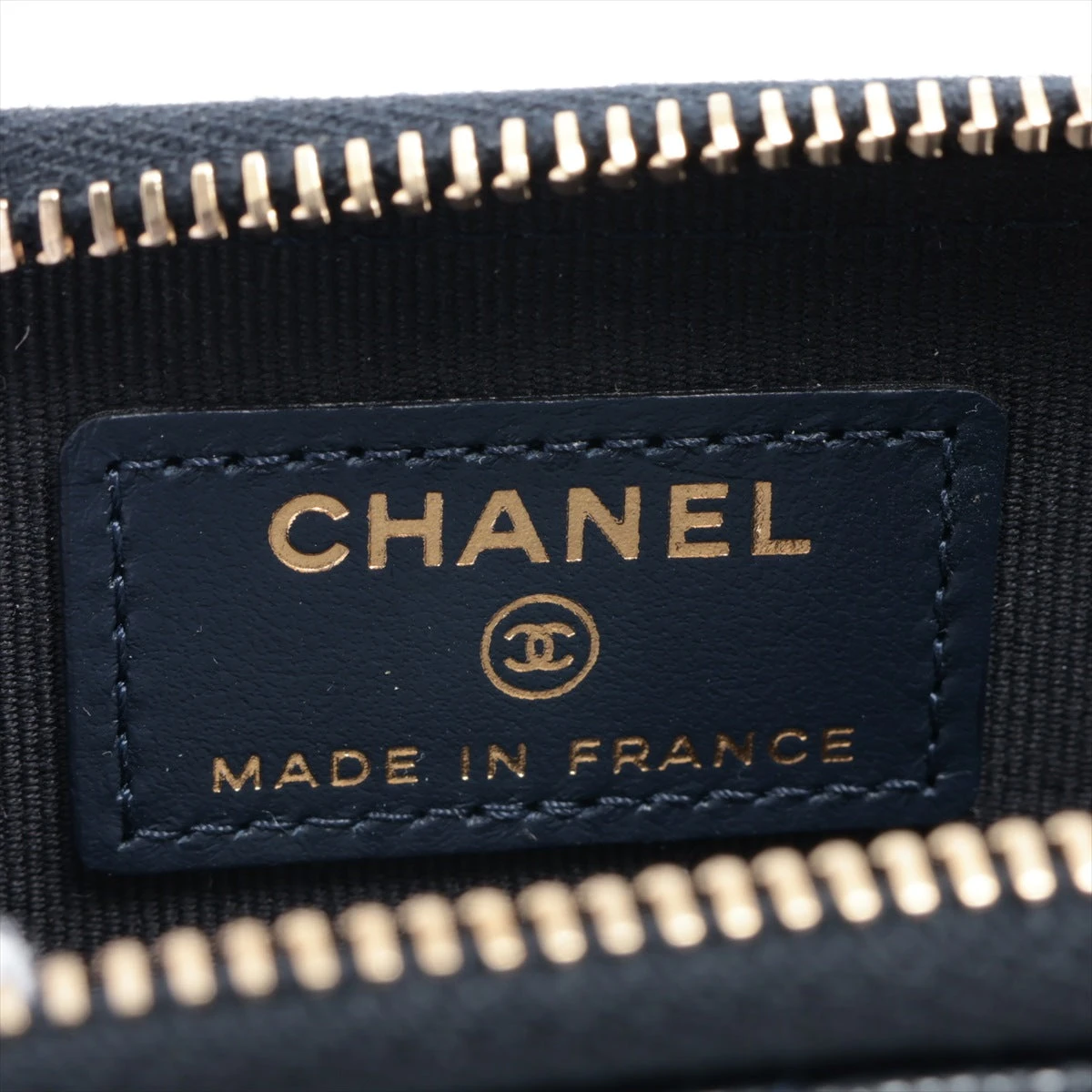 新作2024CHANELネイビーキャビアスキンコインパースほぼ未使用