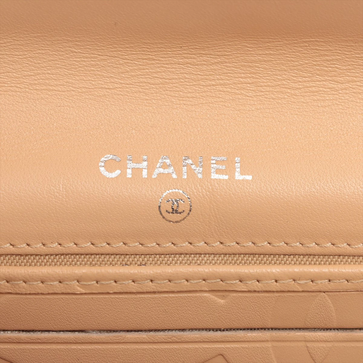 シャネル カンボンライン レザー 財布 ベージュ シルバー金具 9