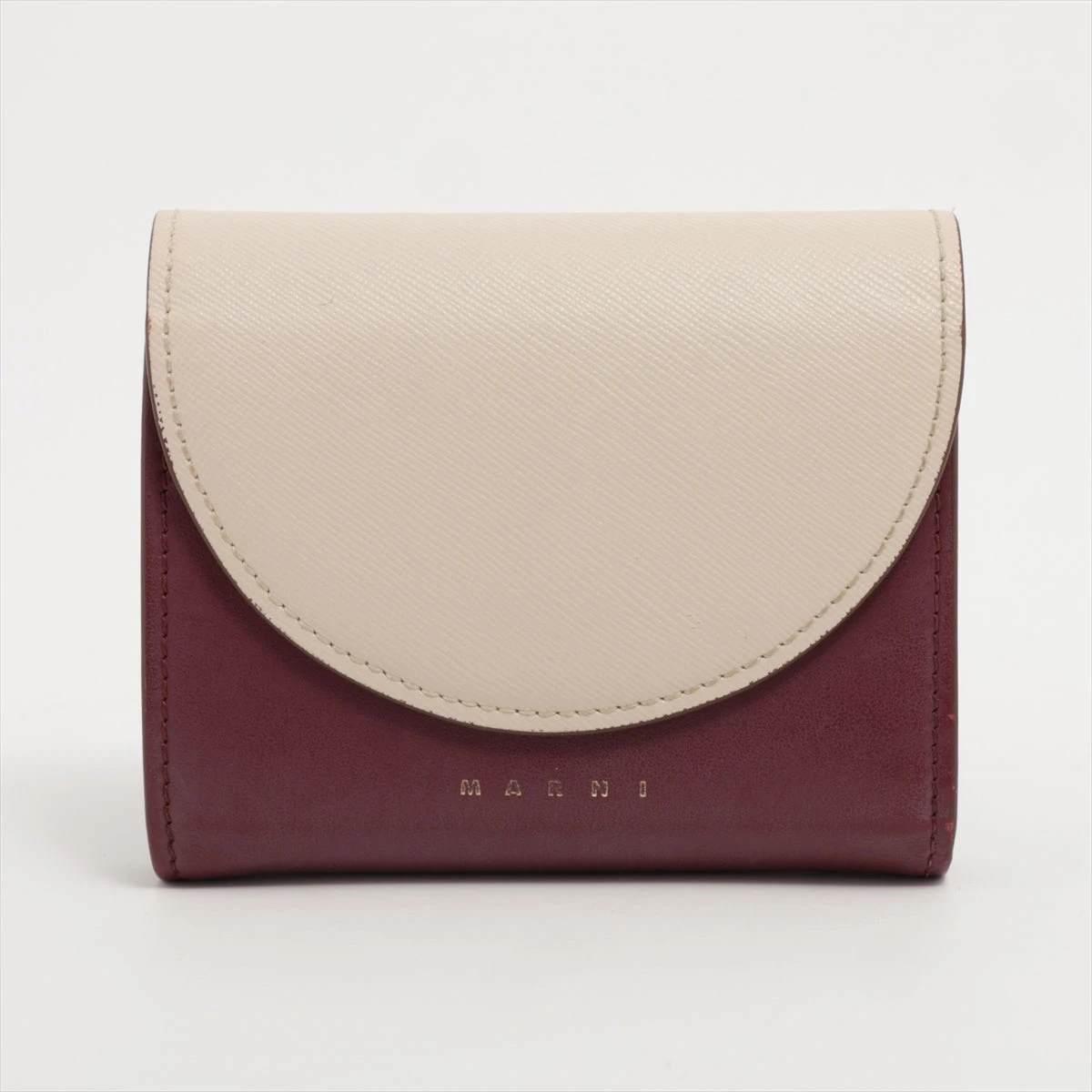 マルニ 2つ折り財布美品  - ボルドー MARNI（マルニ） 財布 二つ折り財布 ゴールドブラウン ピンク