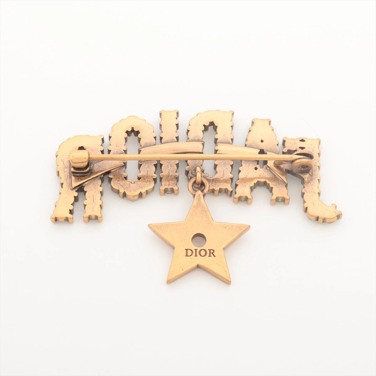 ディオール ジャディオール ブローチ GP×ラインストーン ゴールド