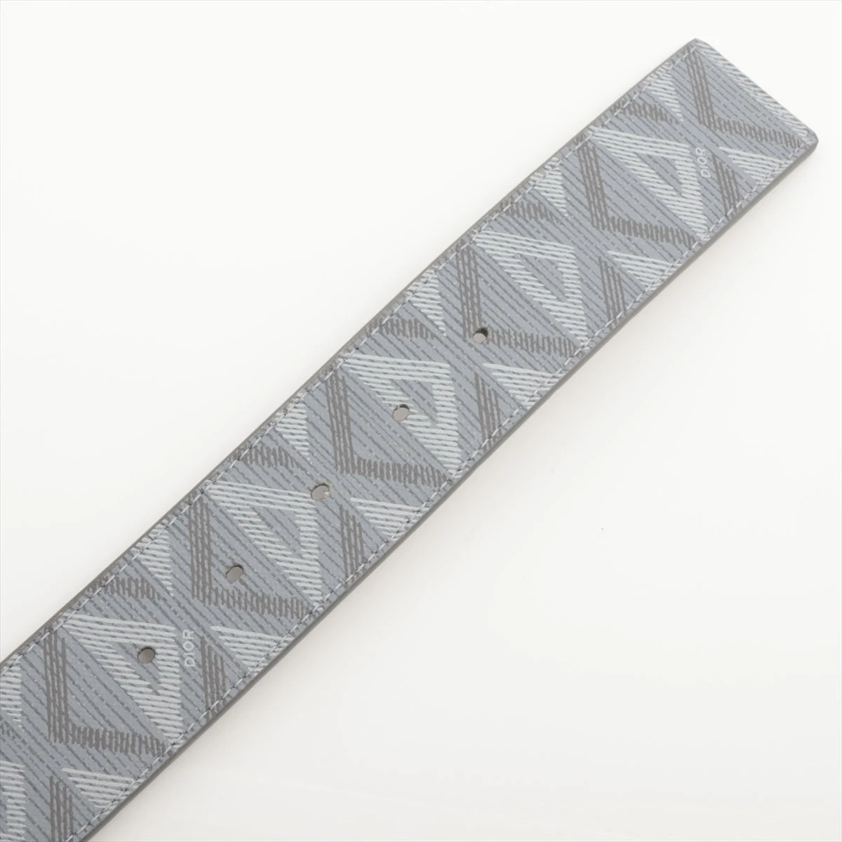 ディオール CDダイヤモンド ベルト 85 PVC×レザー グレー A3359513