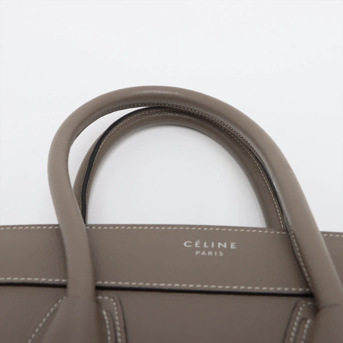 CELINE ラゲージバッグ グレージュ CELINE ラゲージ ハンドバッグ グレージュ シルバー レザー
