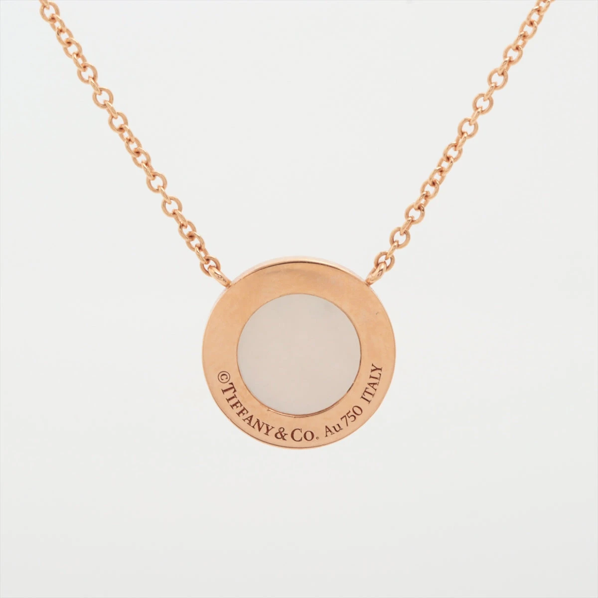 ティファニー T TWO サークル シェル ネックレス 750 K18 3278 Tiffany & Co. - ティファニー T TWO サークル シェル