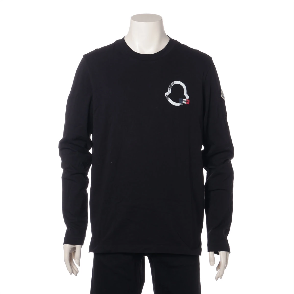 モンクレール 22年 コットン ロングTシャツ S メンズ ブラック