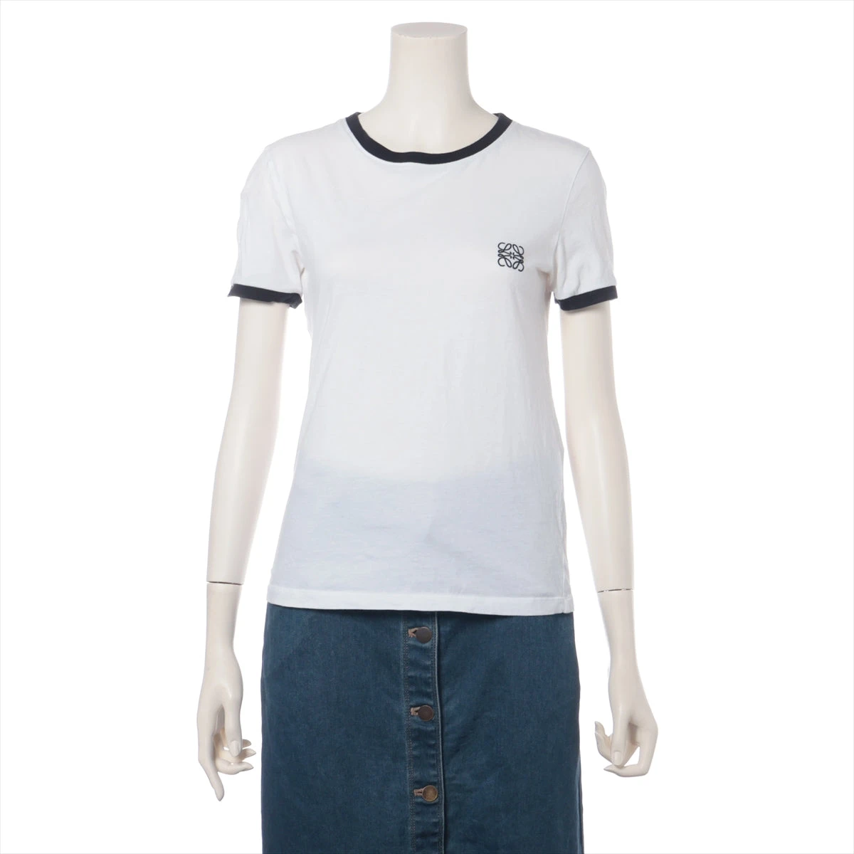 LOEWE（ロエベ）Tシャツ アナグラム コットン ブラック/ホワイト ロエベ アナグラム 22SS コットン Tシャツ XS レディース