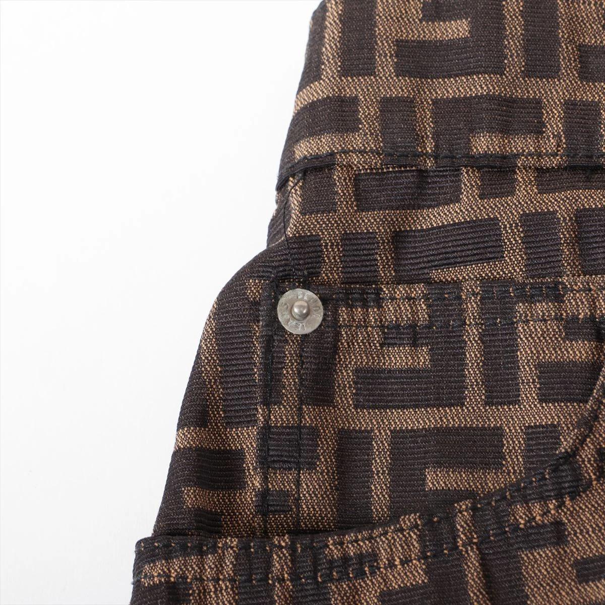 FENDI スカート ズッカ柄 膝丈 マルチカラー ブラウン L〜XLサイズ相当