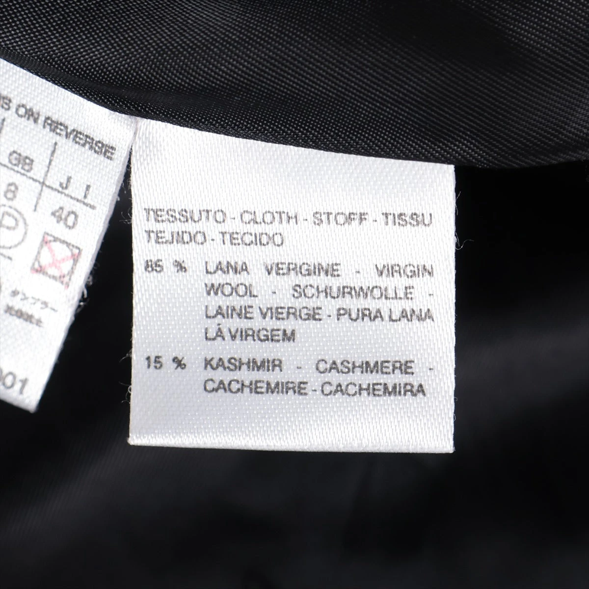 マックスマーラ イタリー製 ウール カシミヤ 高級 上質ウール使用 大きめサイズ 美品△Max Mara マックスマーラ ウール カシミヤ 裏地ロゴ総柄