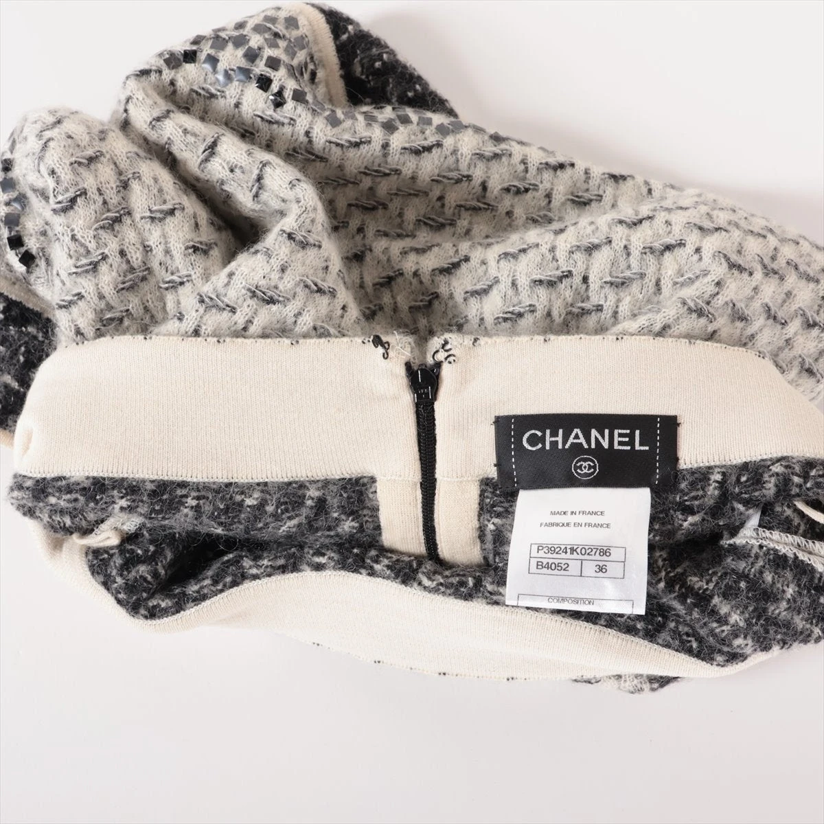 シャネル ココボタン モヘア×シルク ニットスカート 36 レディース  