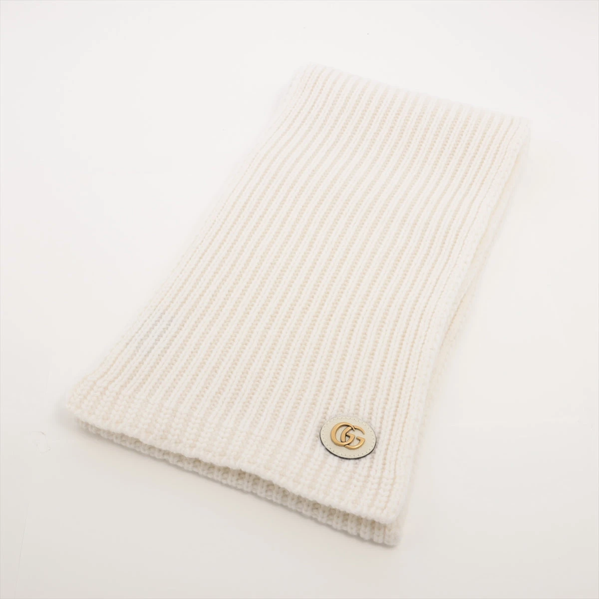 グッチ 773426 3GB02 ダブルG マフラー ウール×カシミヤ アイボリー  