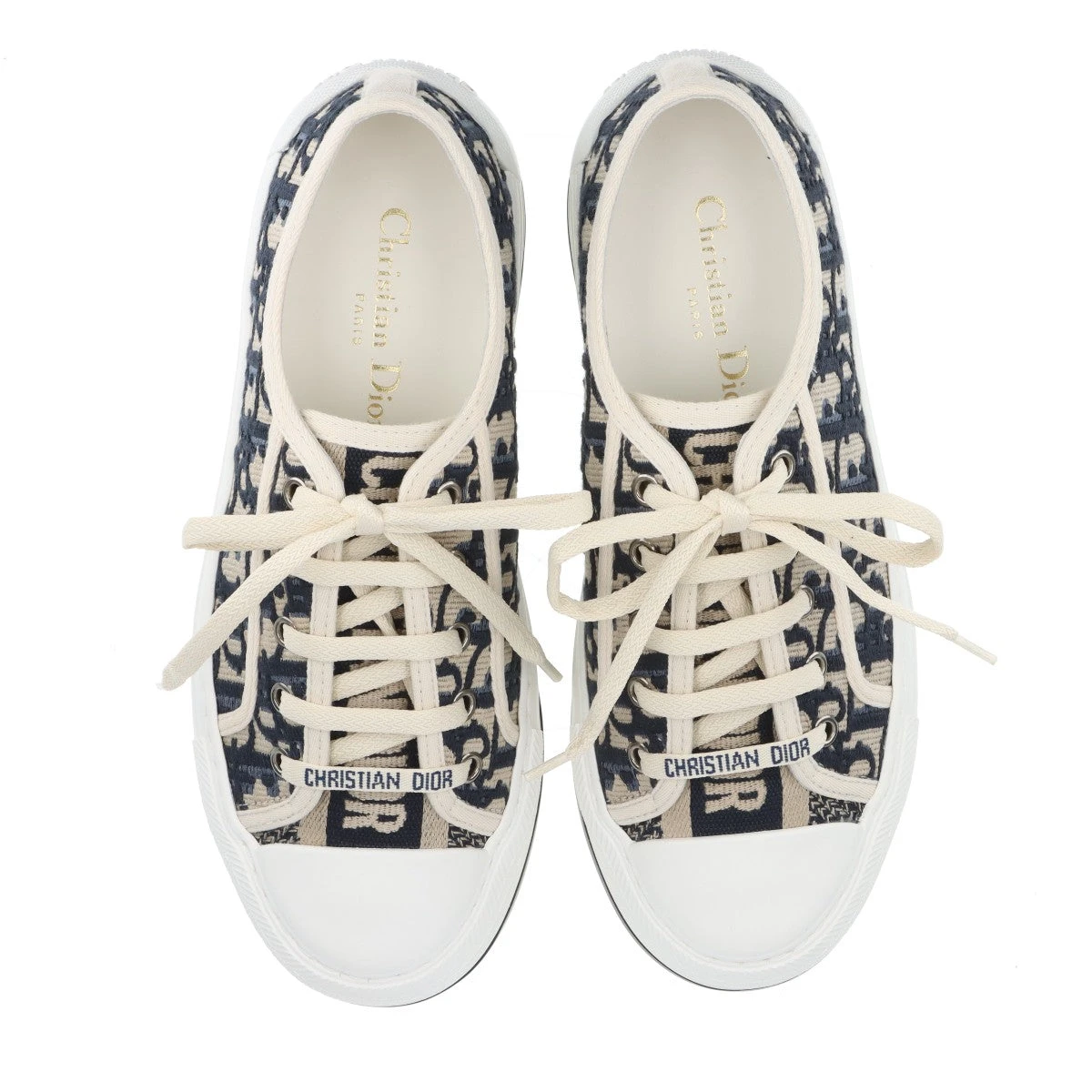 クリスチャンディオール WALK'N'DIOR レザー×ファブリック スニーカー