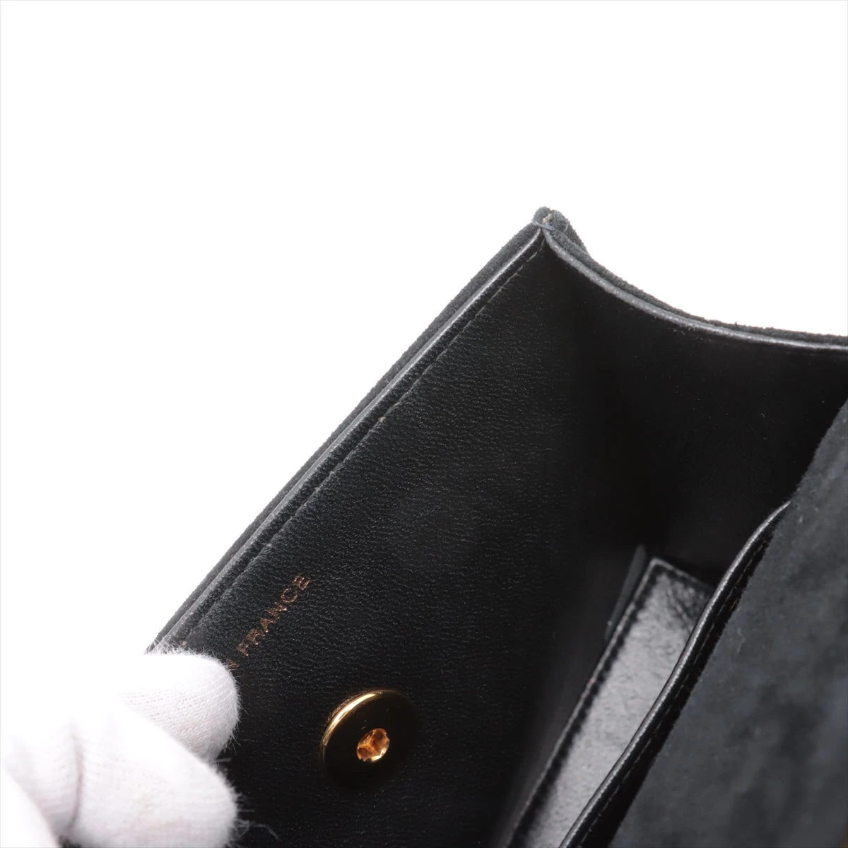 シャネル ココマーク ショルダーバッグ スエード コットン チェーン 革 黒 CHANEL - 本物 シャネル CHANEL ココマーク チェーン ショルダー