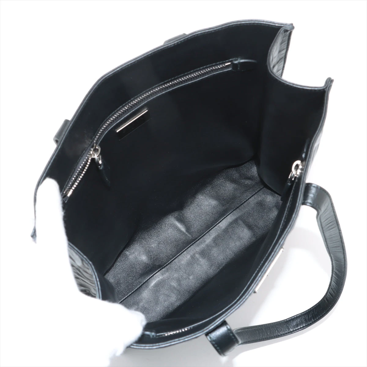 国内発送【PRADA】アンティーク ナッパレザー トートバッグ プラダ ナッパアンティーク レザー トートバッグ ブラック