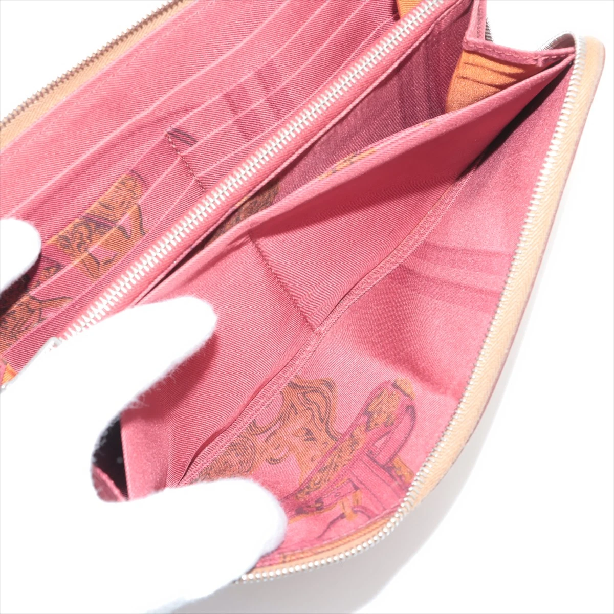 エルメス アザップ シルクイン ロング 財布 ピンク アザップ ジップ  