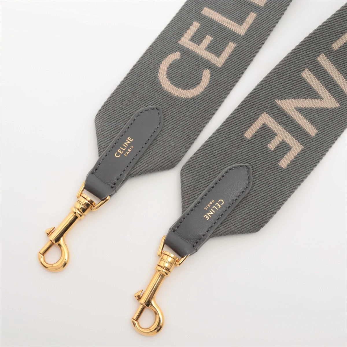 セリーヌ ショルダーストラップ キャンバス×レザー グレー