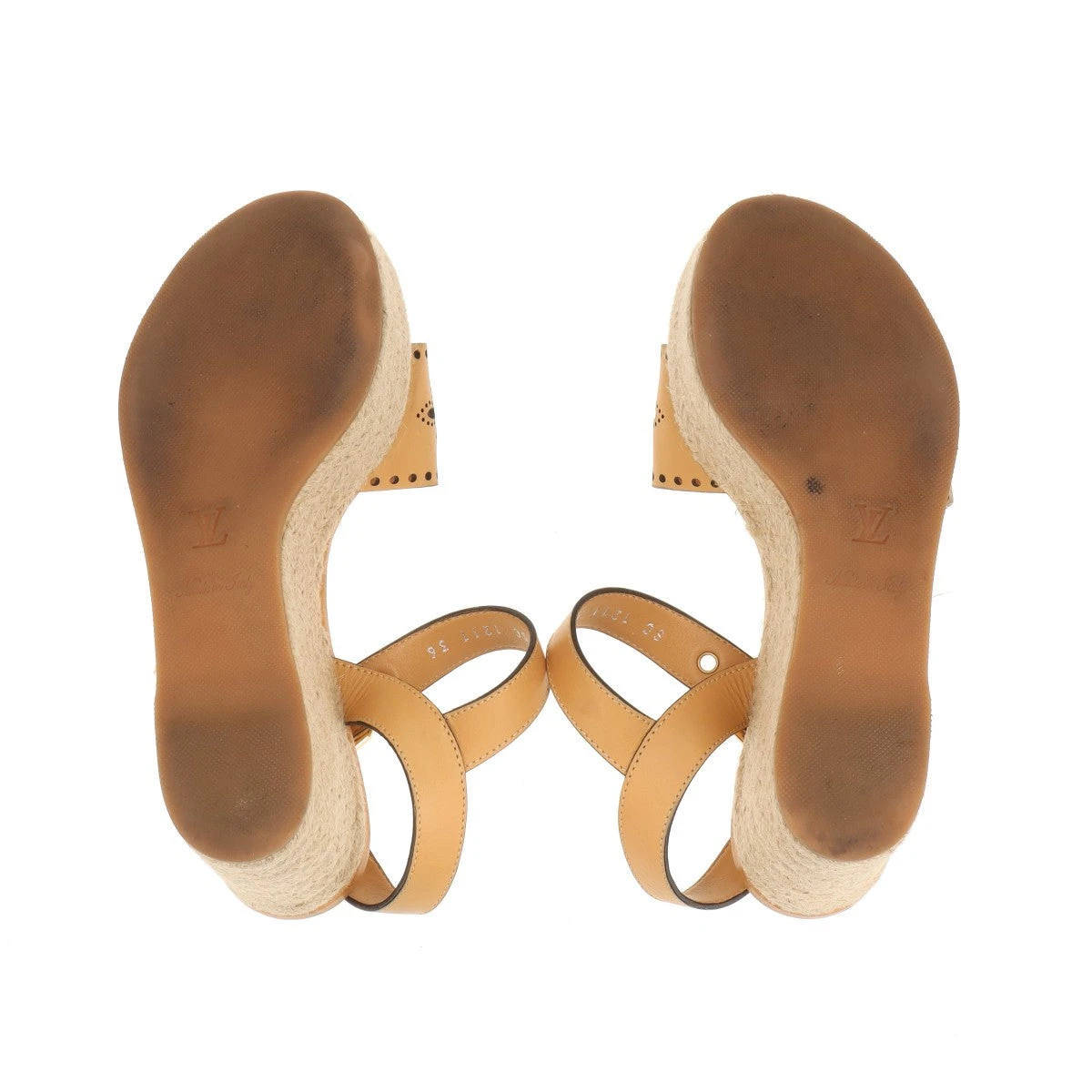 ヴィトン スターボードライン 21年 レザー ウェッジソールサンダル 36