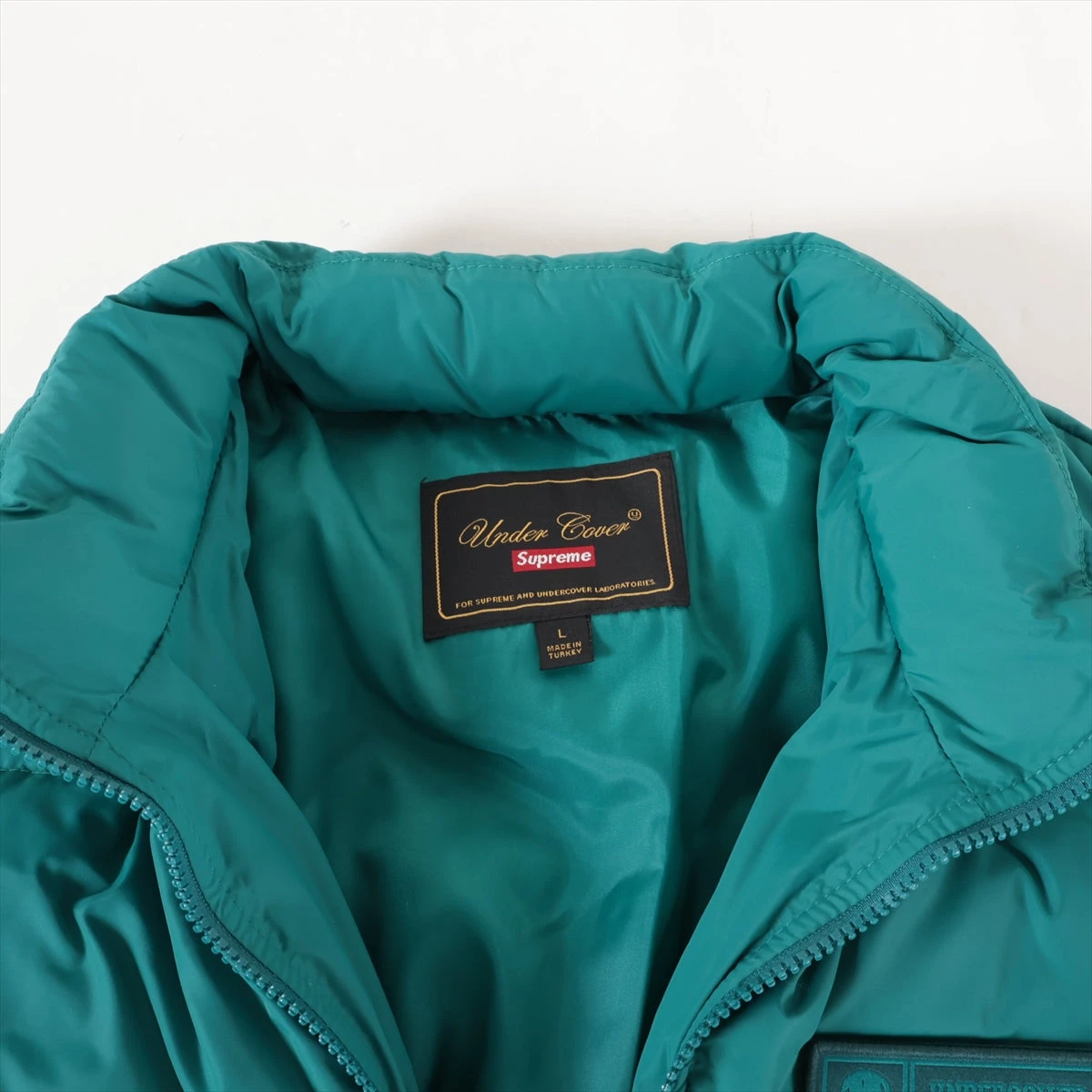 シュプリーム×アンダーカバー 23SS ナイロン×レザー ダウンジャケット 