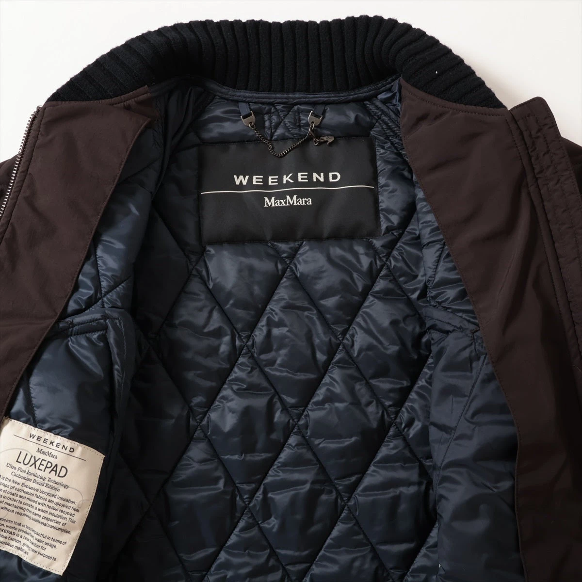 MaxMara Weekend ブラウンキルティングジャケット マックスマーラウィークエンド カシミヤ×ポリエステル
