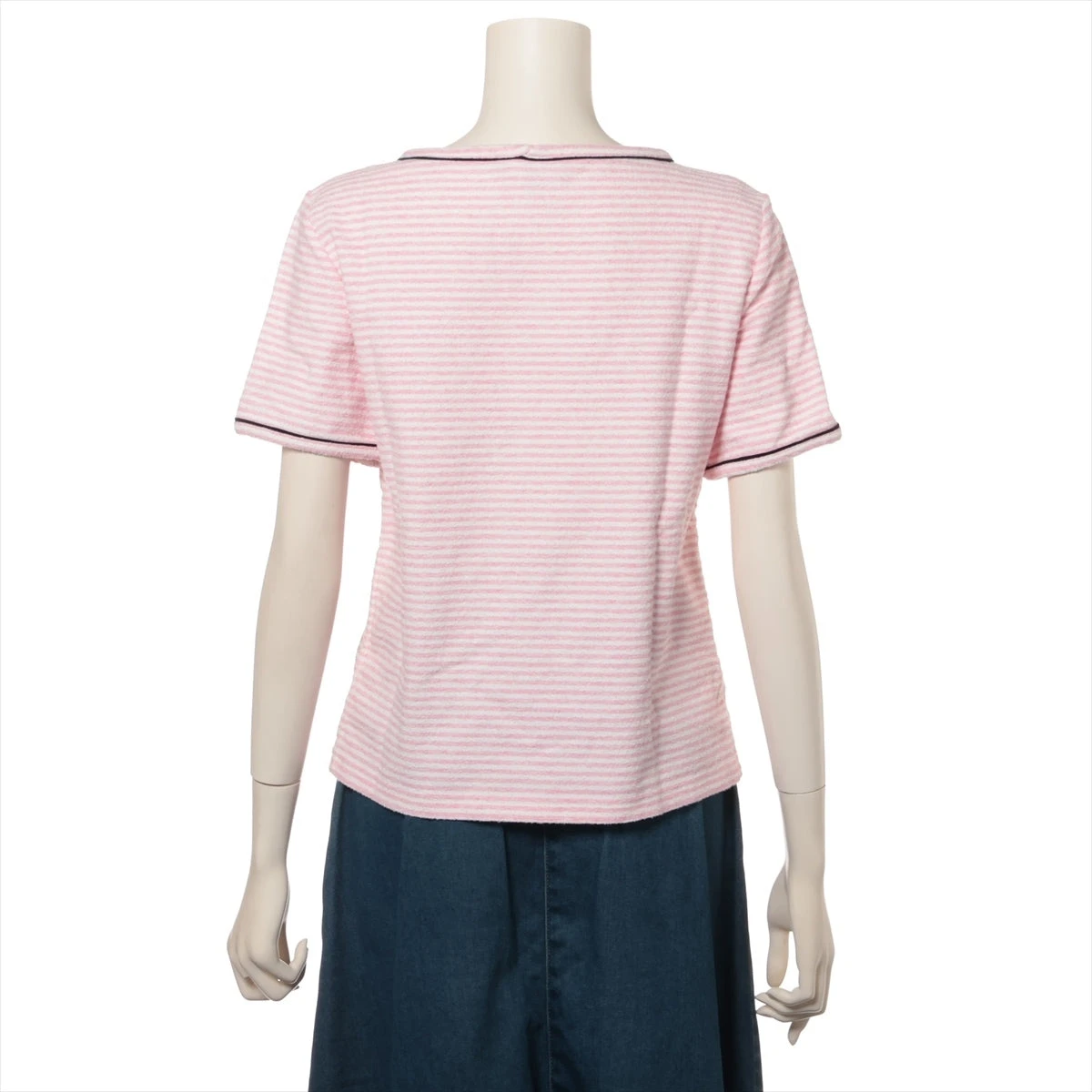 シャネル P60 コットン Tシャツ 34 レディース ピンク×ホワイト