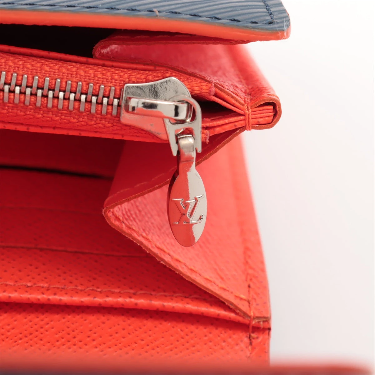 ヴィトン エピ ポルトフォイユツイスト 型番 ネイビー×オレンジ