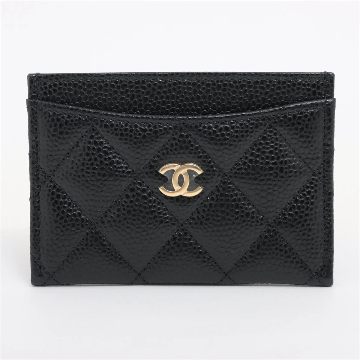 【美品】CHANEL シャネル 名刺入れ マトラッセ ブラック ラムスキン シャネル マトラッセ レザーカードケース（名刺入れ） 黒 CHANEL