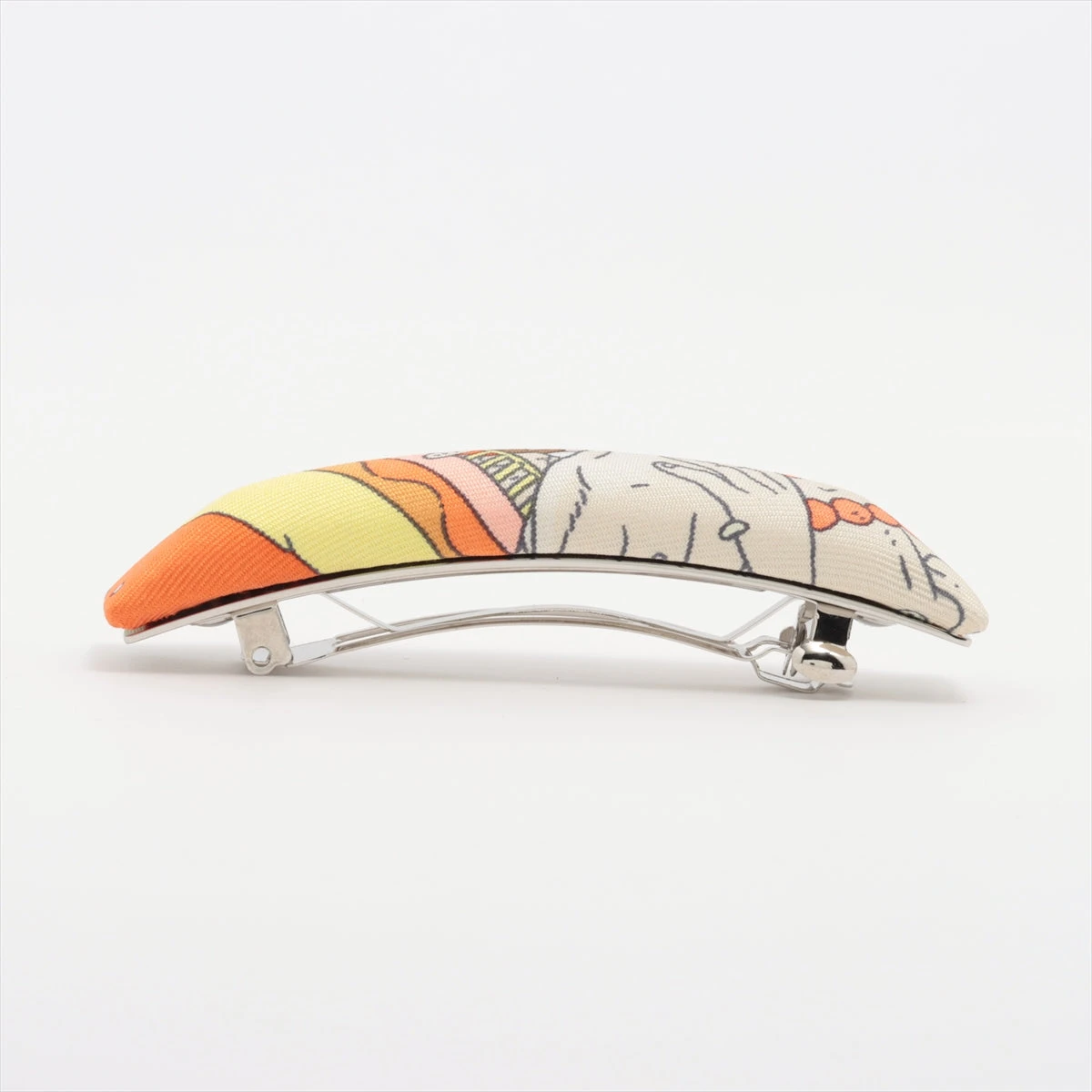 エルメス バレッタ シルク×メタル イエロー×オレンジ A3355969｜中古