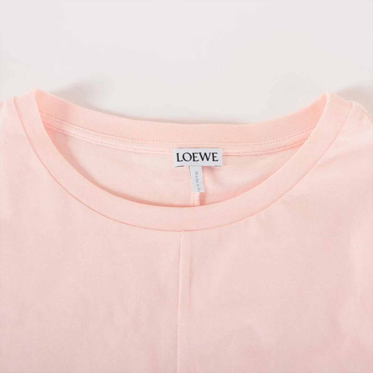 LOEWE - 極美品☆LOEWE ロエベ S6299062CR コットン100％ アナグラム刺繍 裾デザイン 半袖Ｔシャツ ピンク S 正規品 レディース LOEWE 極美品☆LOEWE ロエベ S6299062CR コットン100
