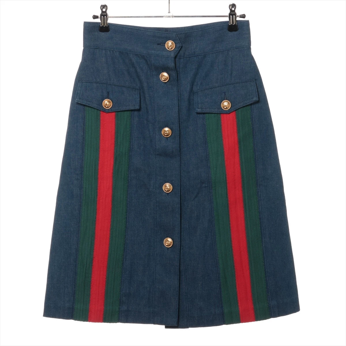 GUCCI スカート デニム　インターロッキング　フレア グッチ レディース ウェアGGデニム ジャカード スカート | GUCCI公式