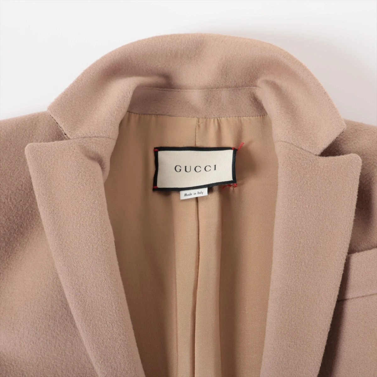 GUCCI グッチ 455739 18年 ﾈｲﾋﾞｰ ｳｰﾙ ﾁｪｽﾀｰｺｰﾄ 36 GUCCI グッチ