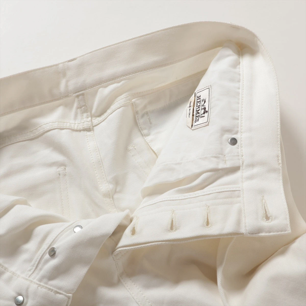 エルメス 21SS コットン デニムパンツ 44 メンズ ホワイト 11