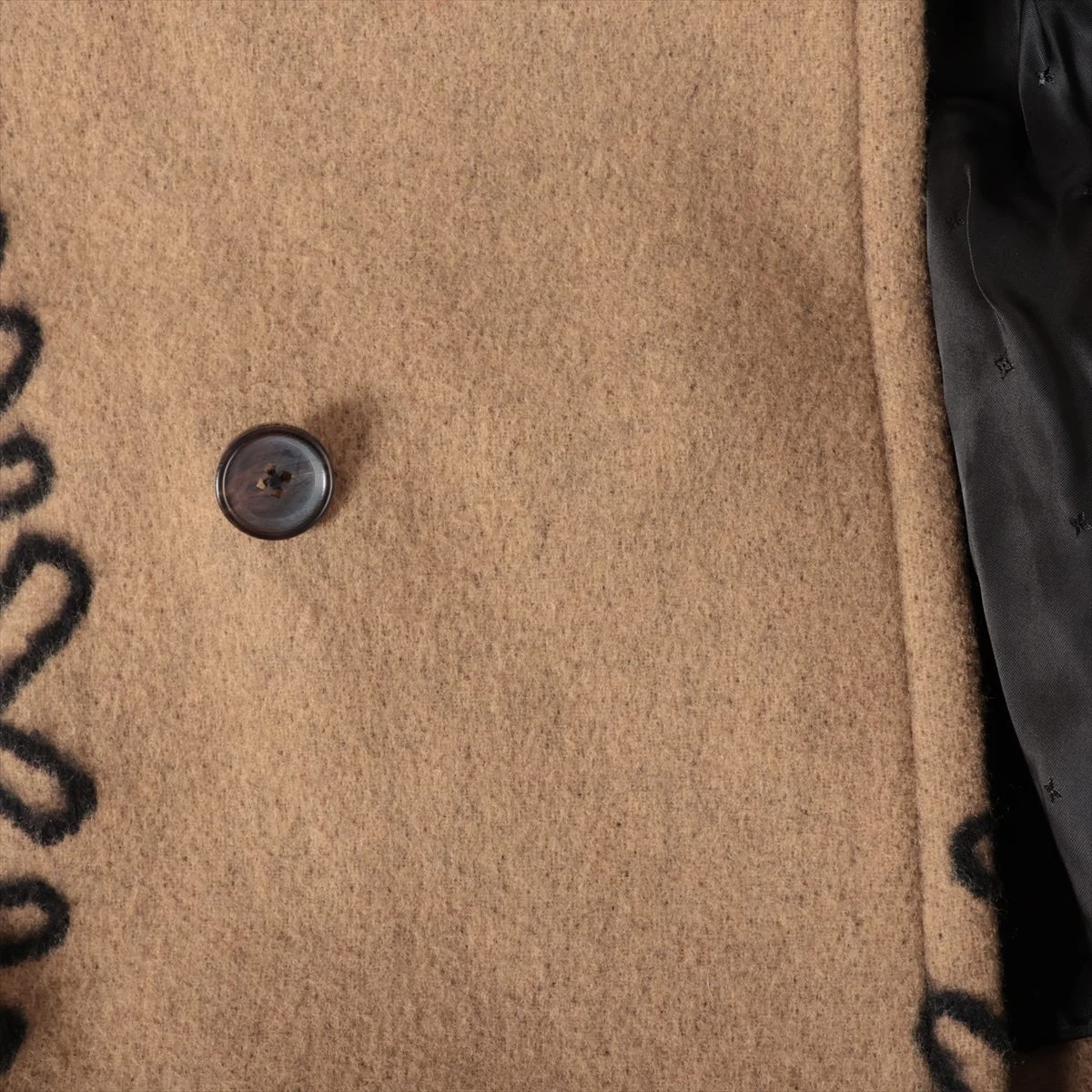 ヴィトン 15AW ウール ピーコート 52 メンズ ベージュ RM152