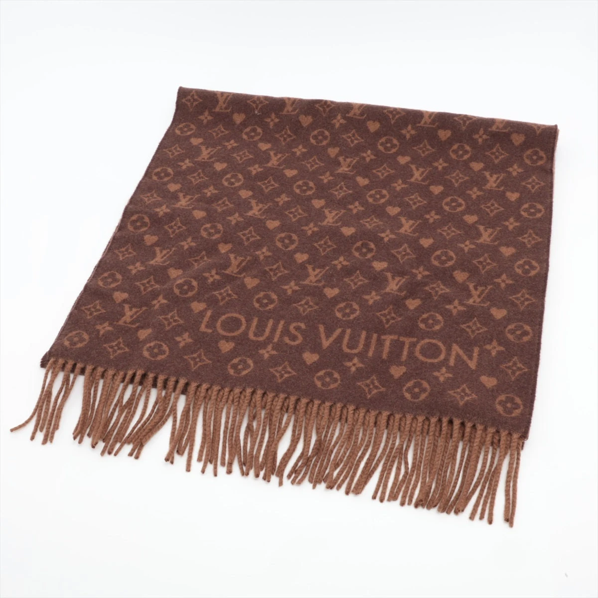 4240 ルイヴィトン カシミアマフラー ブラウン×カーキー 定価11万円 国内即発】ルイヴィトン カシミア マフラー＊ レイキャビック