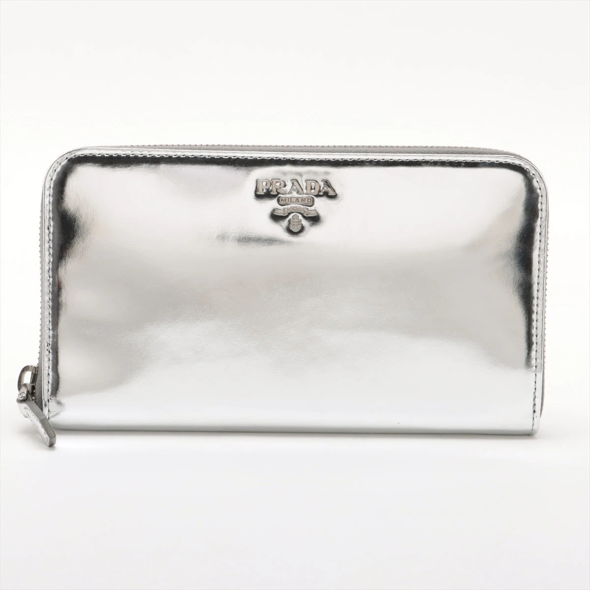 PRADA シルバー レザー 長財布 PRADA(プラダ) ジップアラウンド財布 長財布 ロングウォレット