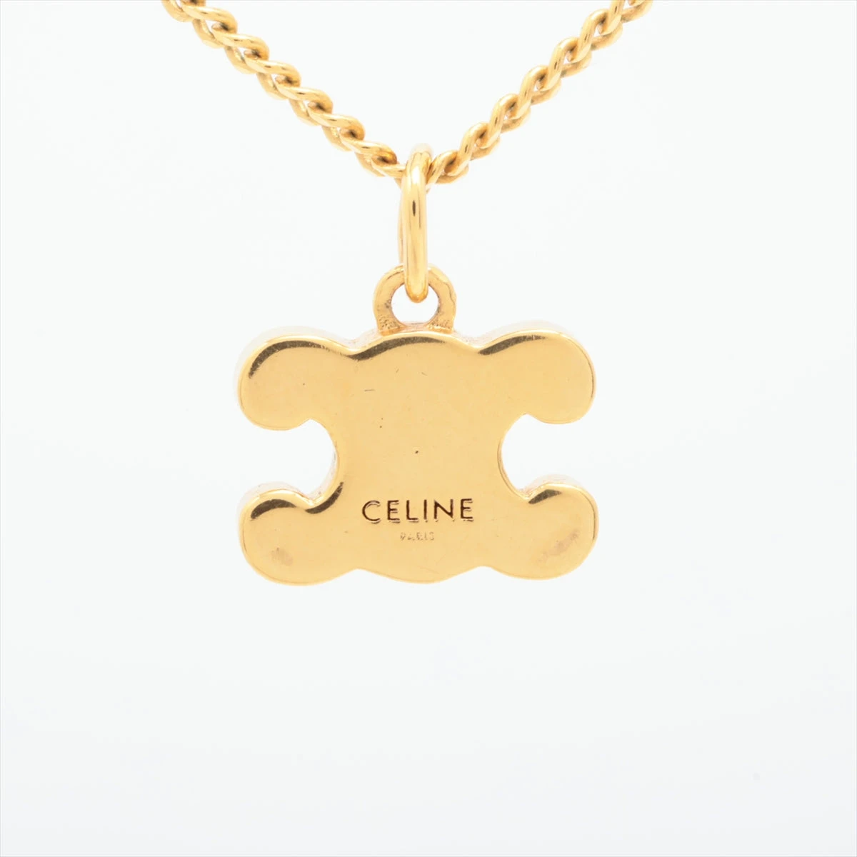 7847 セリーヌ トリオンフ ロゴ ネックレス ゴールド（CELINE