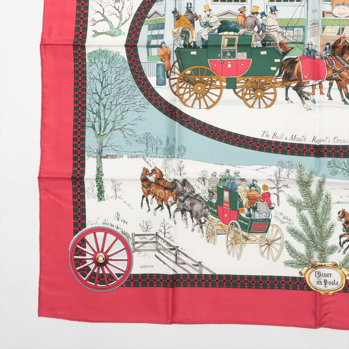 エルメス カレ 90 l'Hiver en Poste 冬の郵便馬車 スカーフ