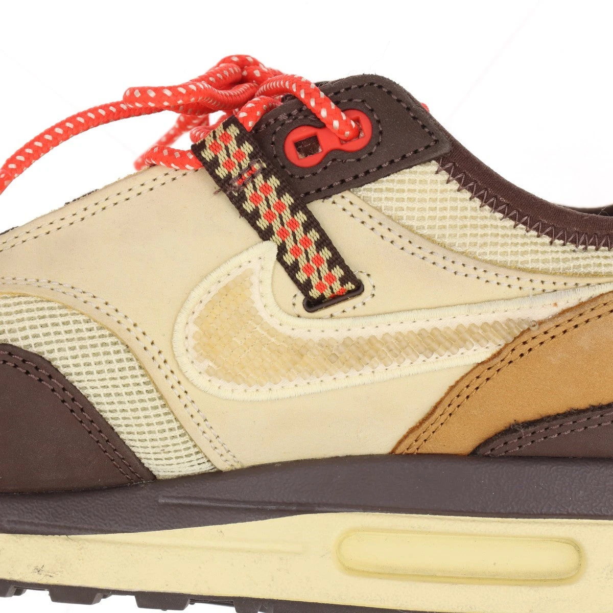 ナイキ×トラヴィススコット AIR MAX 1 メッシュ×レザー スニーカー 
