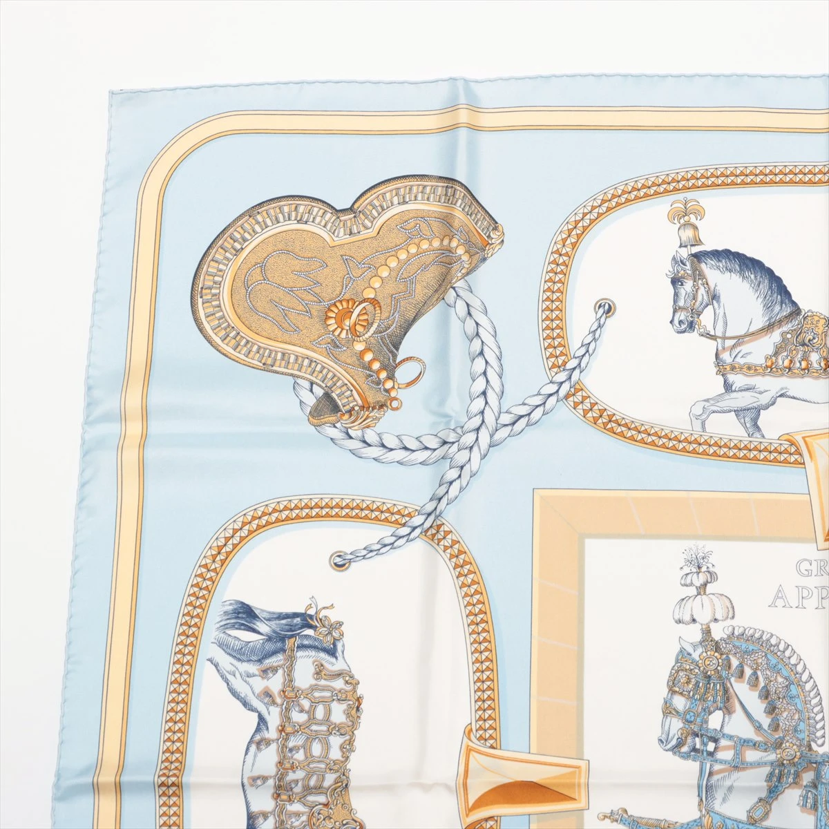 エルメス カレ90 GRAND APPARAT 盛装の馬 スカーフ シルク ライト