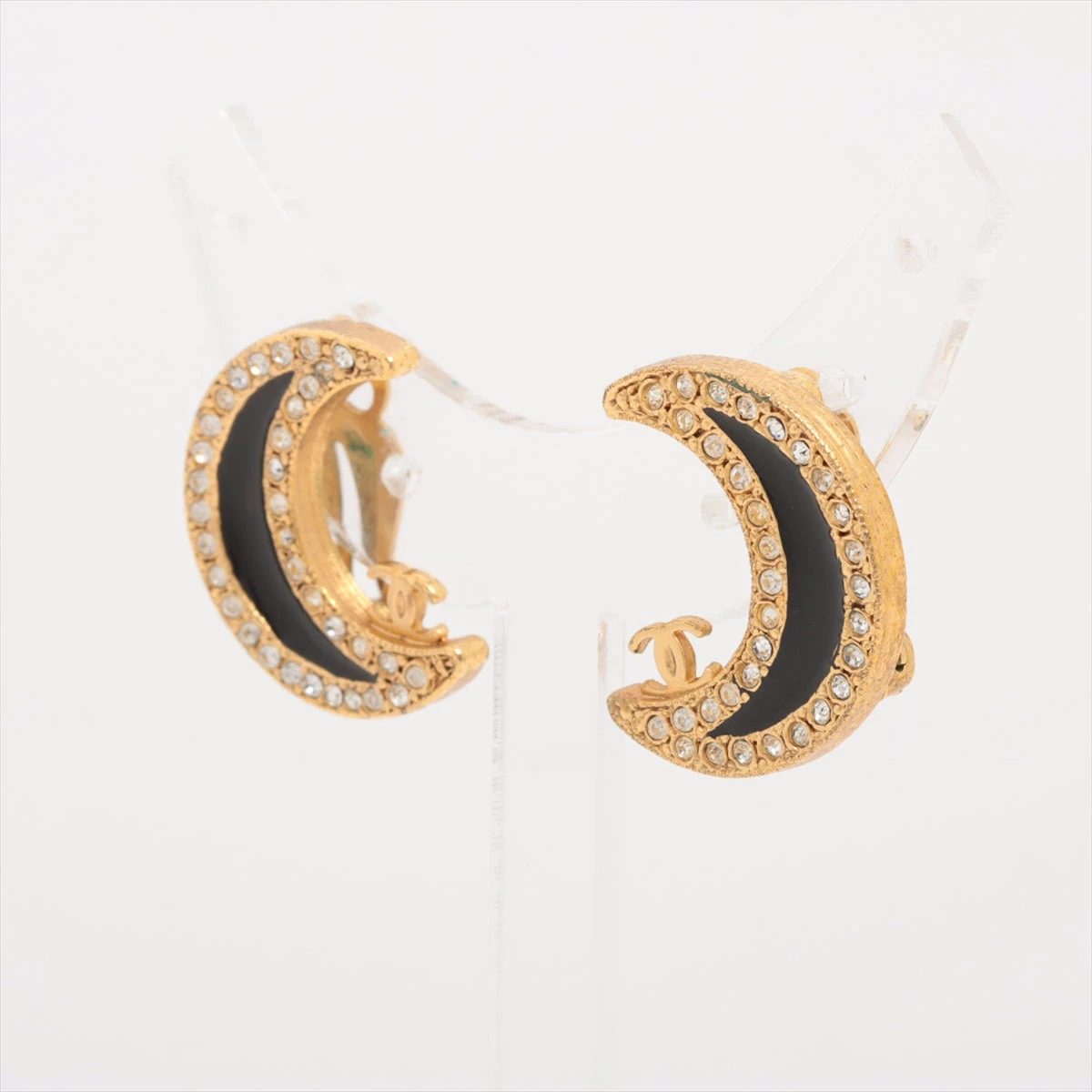 シャネル ココマーク ムーン 01P イヤリング(両耳用) GP×ライン  