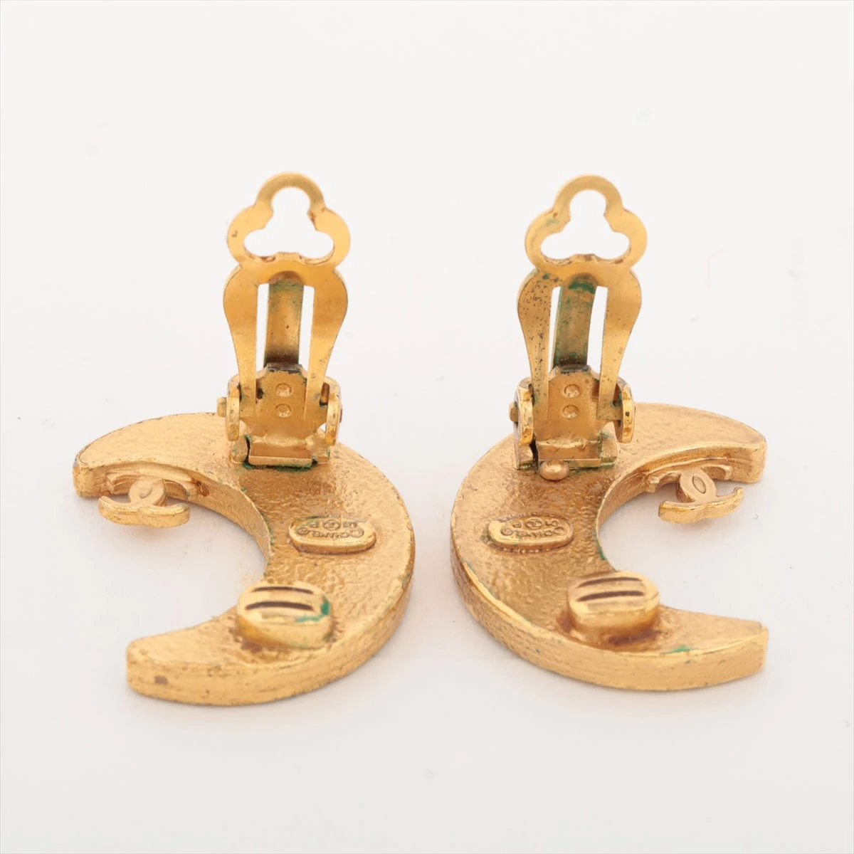 シャネル ココマーク ムーン 01P イヤリング(両耳用) GP×ライン 