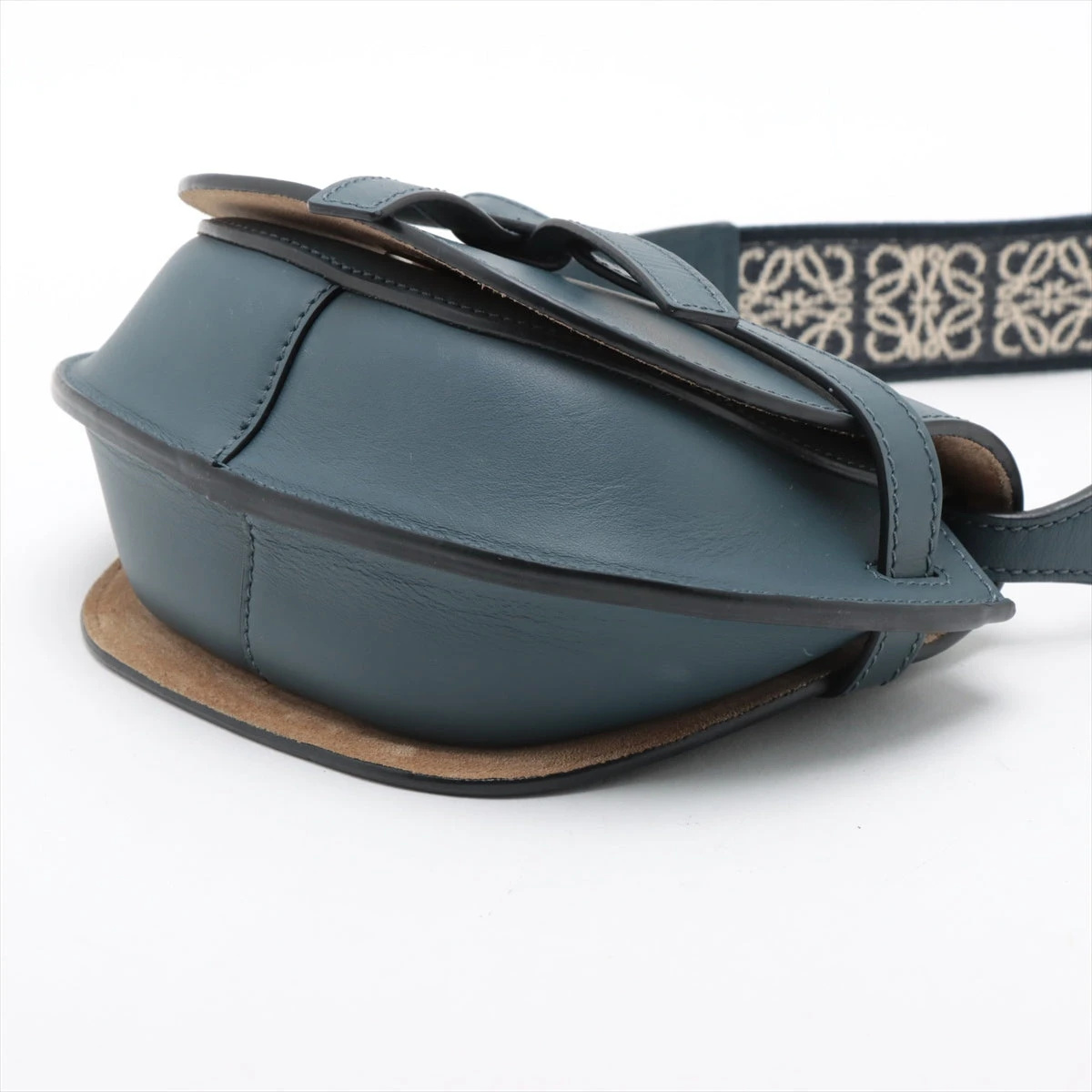 ロエベ ミニゲートバッグ レザー ショルダーバッグ ネイビー A3359559