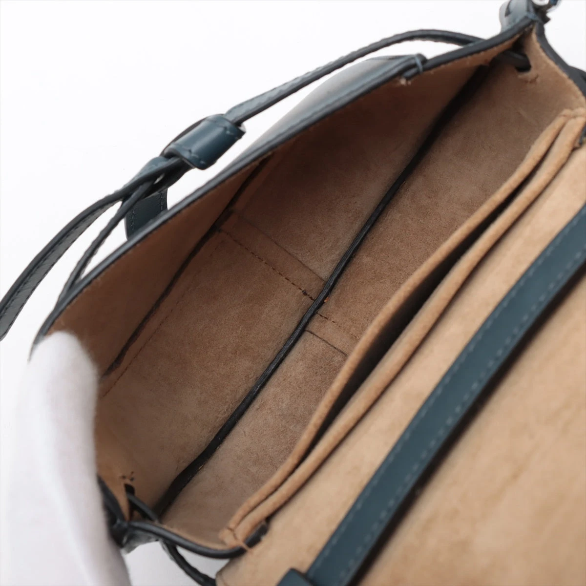 ロエベ ミニゲートバッグ レザー ショルダーバッグ ネイビー A3359559