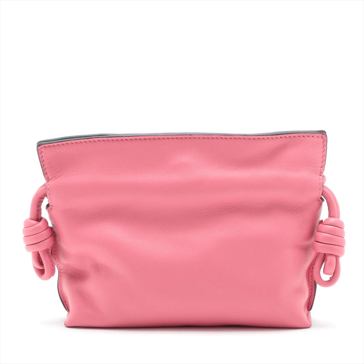 LOEWE ピンク レザー クラッチバッグ ロエベ フラメンコクラッチ ナノ レザー チェーンショルダー