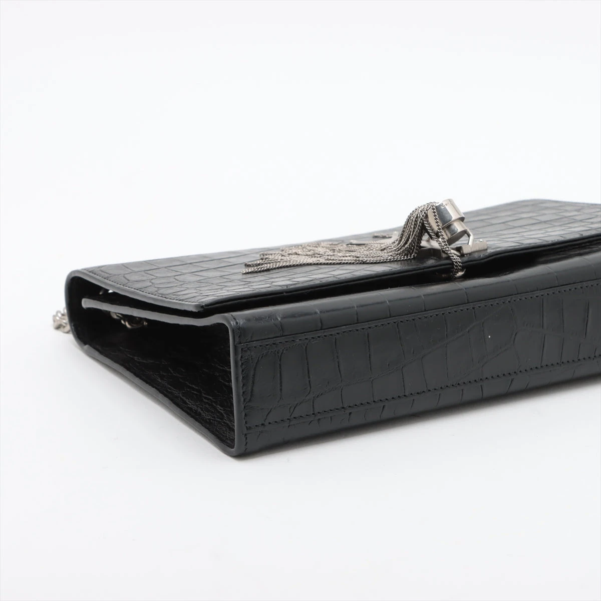 サンローランパリ クラシックケイト クロコ型押し チェーン