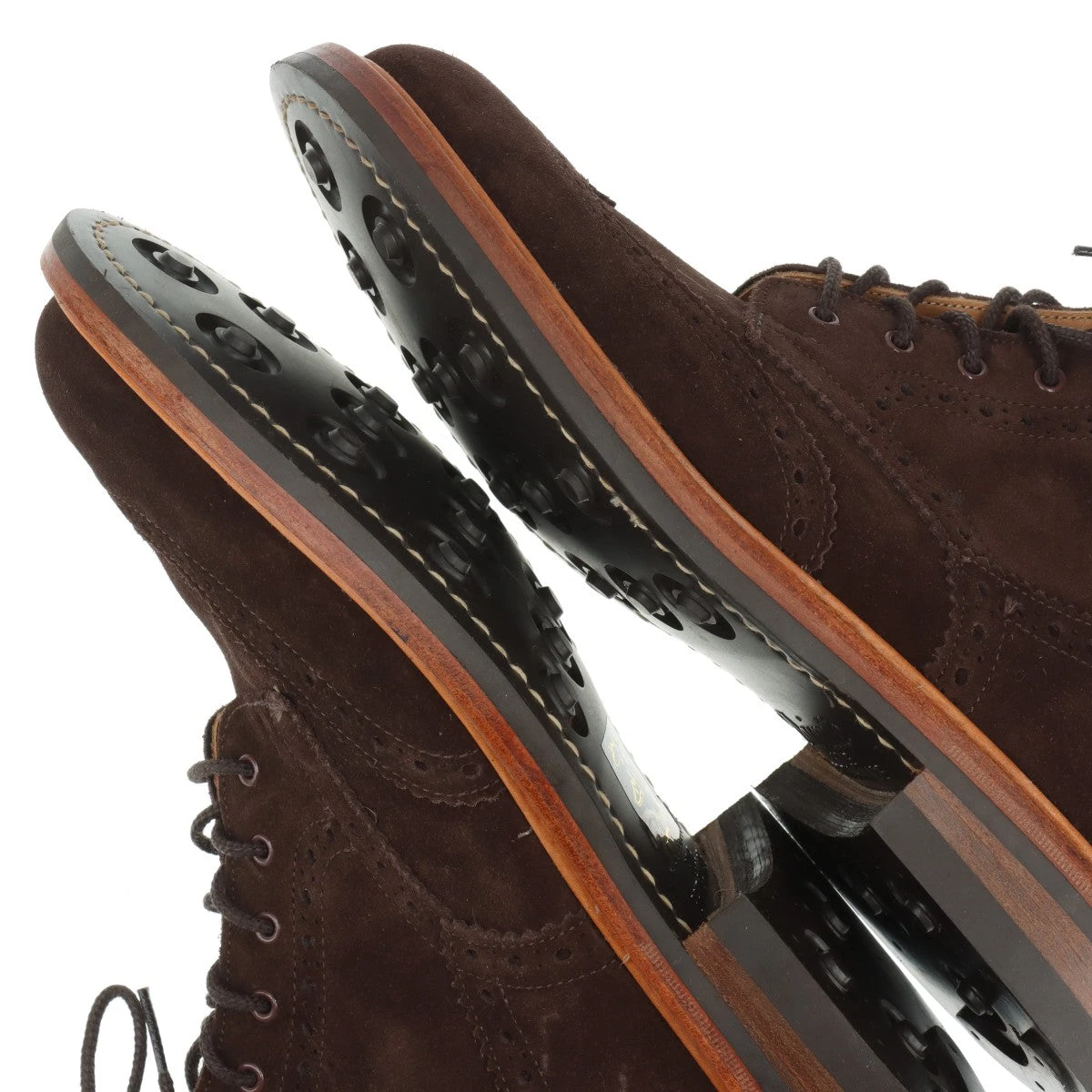 サイズ７・25.5cm相当☆新品同様☆トリッカーズ☆スエード☆ウィングチップ トリッカーズ スエード ショートブーツ 7 メンズ ブラウン ウイング